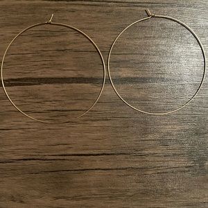 EUC: Large Hammered Gold hoop earrings